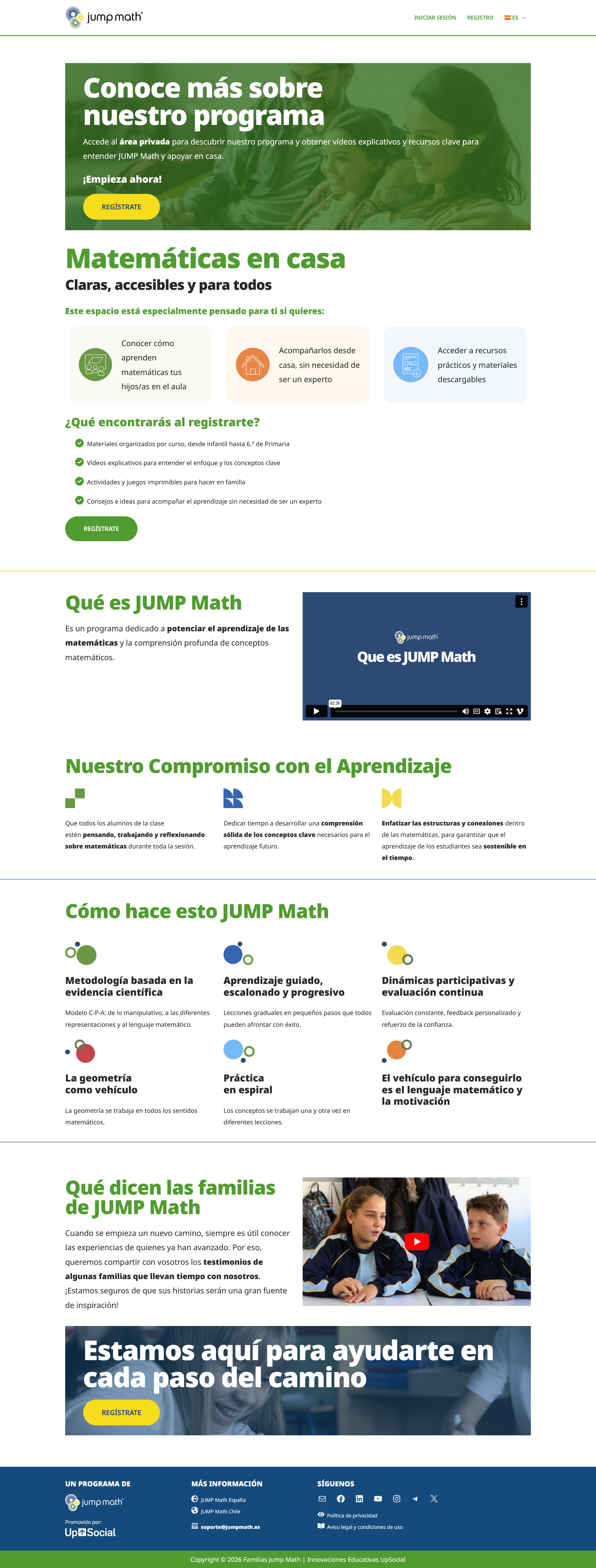 Jump Math Familias website